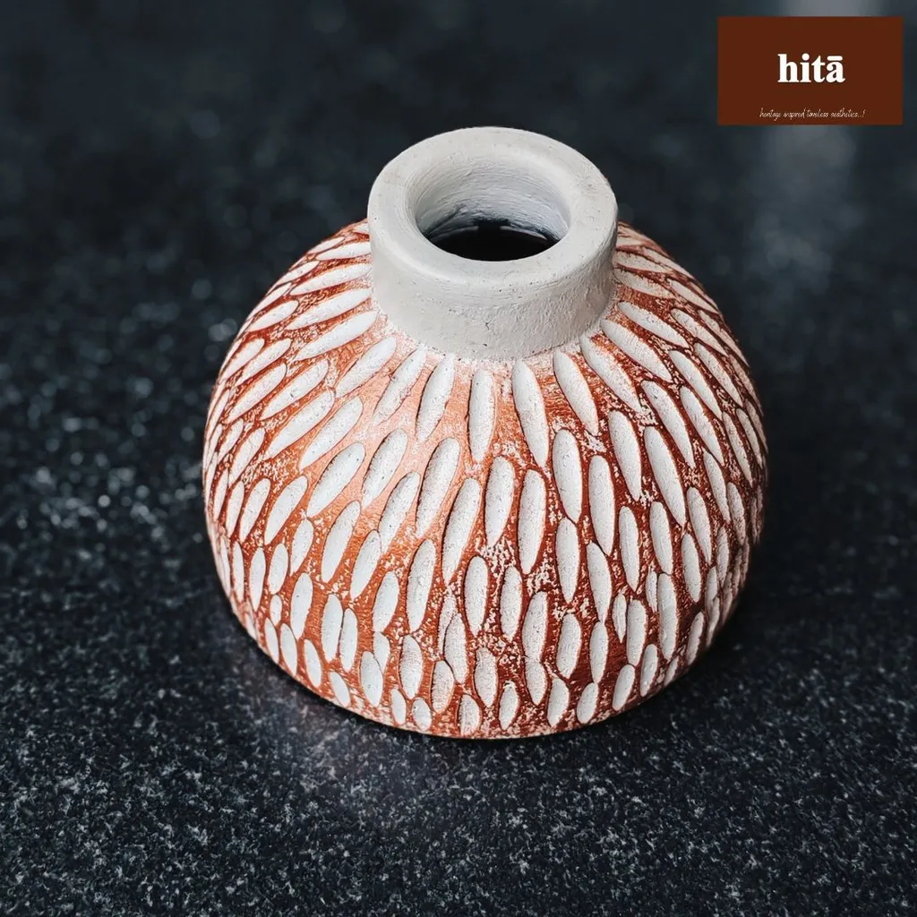 Rustic Aura - Textured Globe Vase 