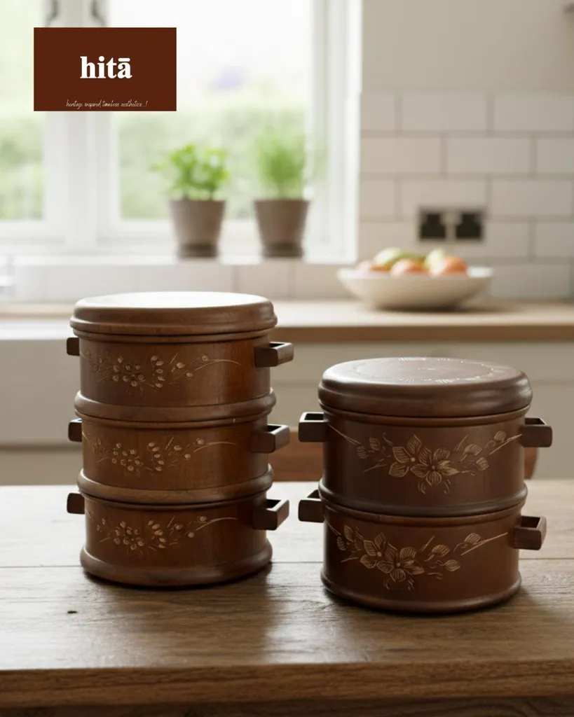 Stacked Wooden Serving Container (Two Layer)