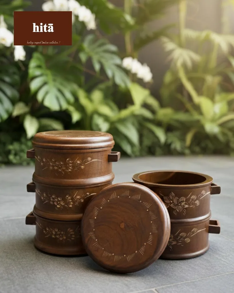 Stacked Wooden Serving Container (Three Layer)