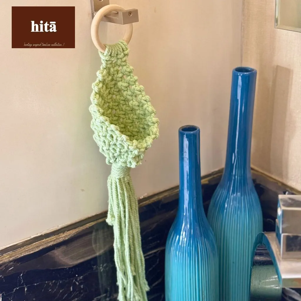Macrame Hanging Pouch (Sage Green)